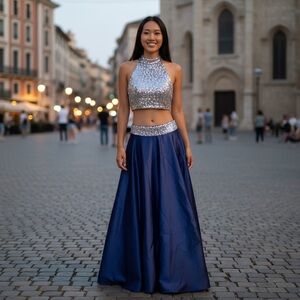 NWT Royal Blue & Silver Prom Dress size 6 Wow!!!!
